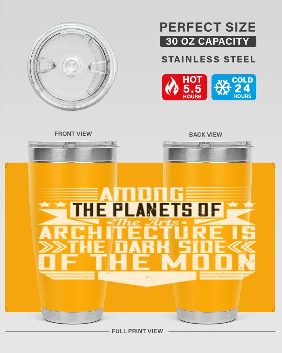 Among the Planets 20oz and 30oz Tumblers showcasing double wall vacuum stainless steel design with a drink-thru lid.