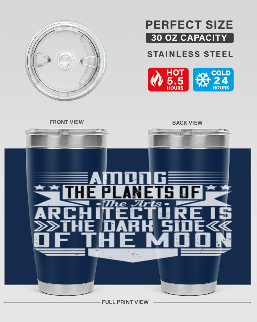 Among the Planets 20oz and 30oz Tumblers showcasing double wall vacuum stainless steel design with a drink-thru lid.