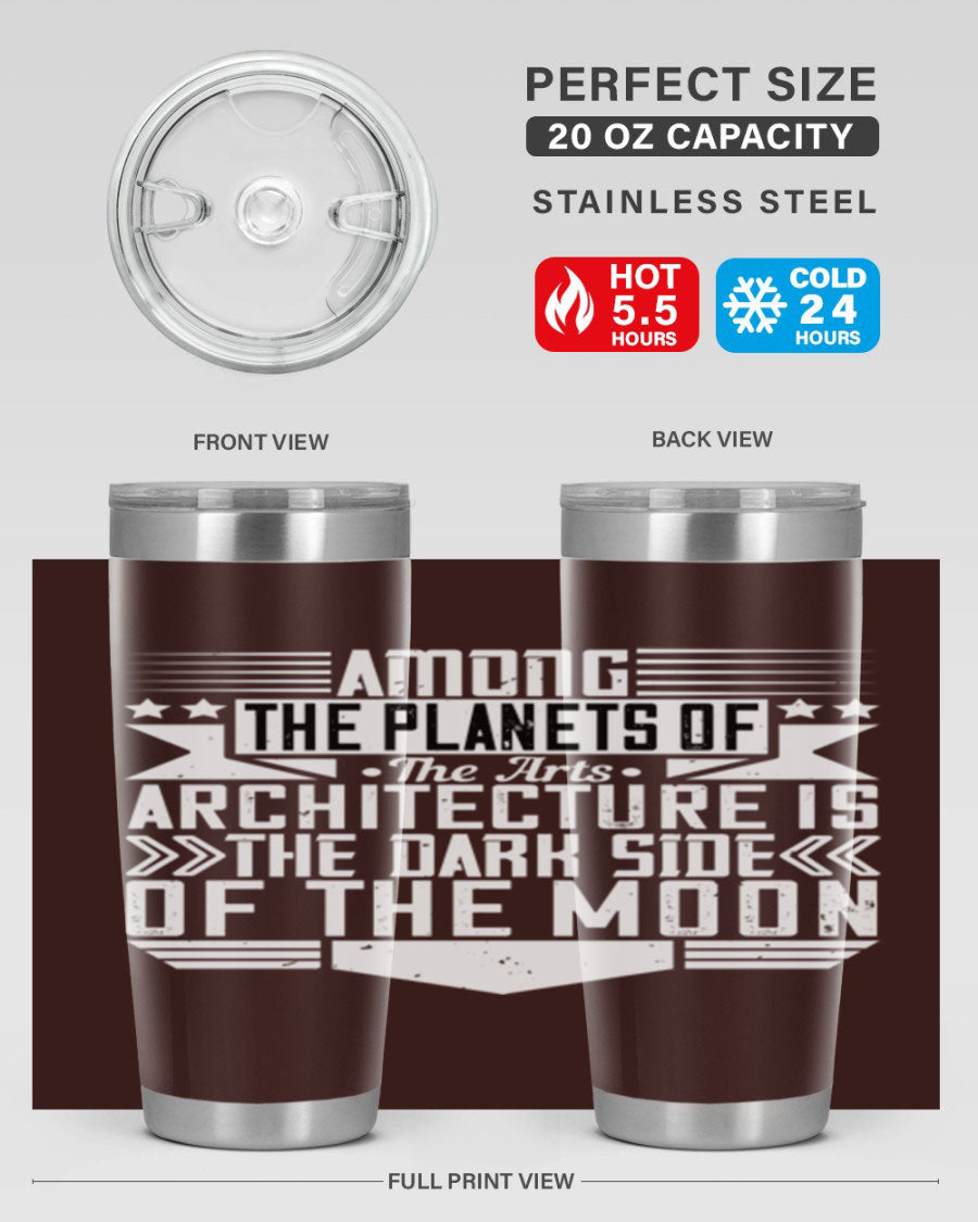 Among the Planets 20oz and 30oz Tumblers showcasing double wall vacuum stainless steel design with a drink-thru lid.