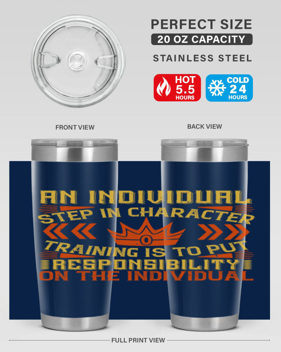 A stylish 20oz and 30oz stainless steel tumbler with a copper lining, showcasing a press-in drink-thru lid, perfect for hot and cold beverages.