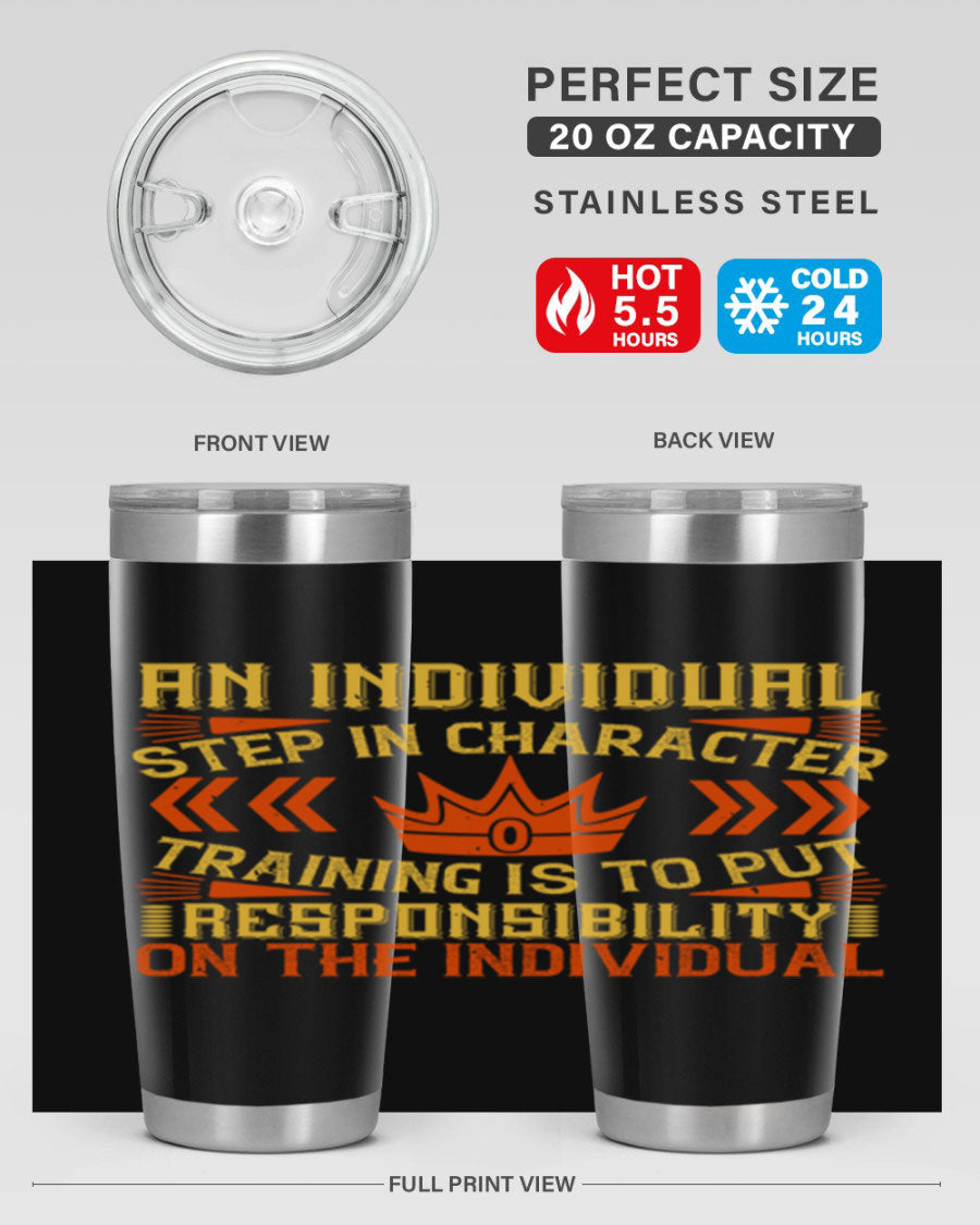 A stylish 20oz and 30oz stainless steel tumbler with a copper lining, showcasing a press-in drink-thru lid, perfect for hot and cold beverages.