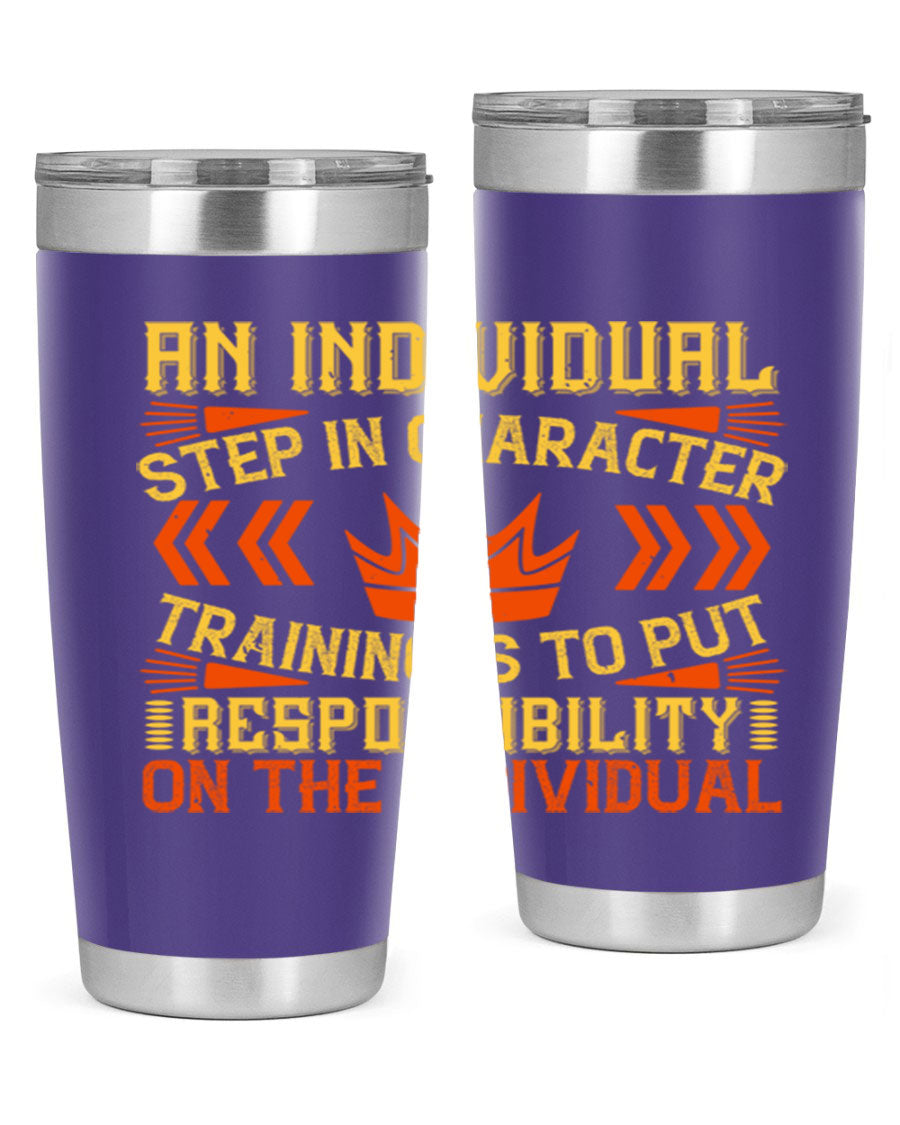 A stylish 20oz and 30oz stainless steel tumbler with a copper lining, showcasing a press-in drink-thru lid, perfect for hot and cold beverages.