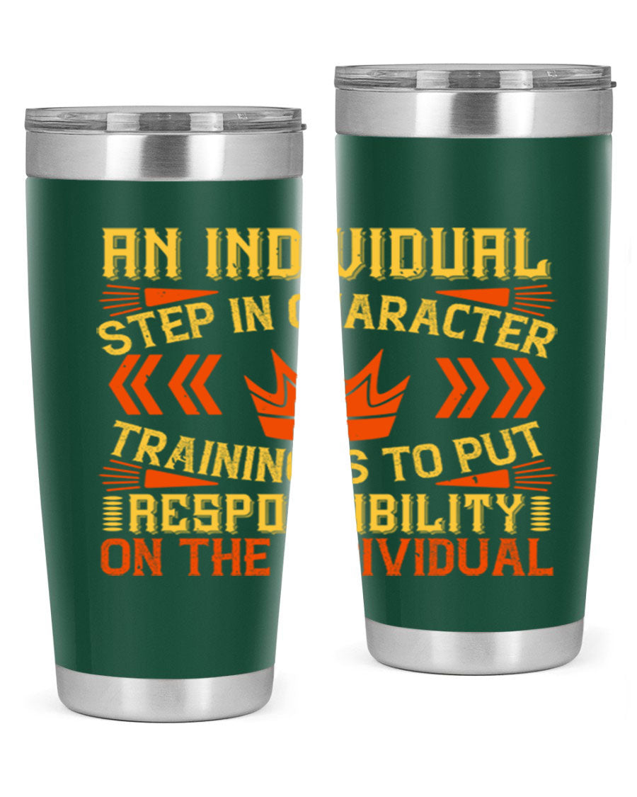 A stylish 20oz and 30oz stainless steel tumbler with a copper lining, showcasing a press-in drink-thru lid, perfect for hot and cold beverages.