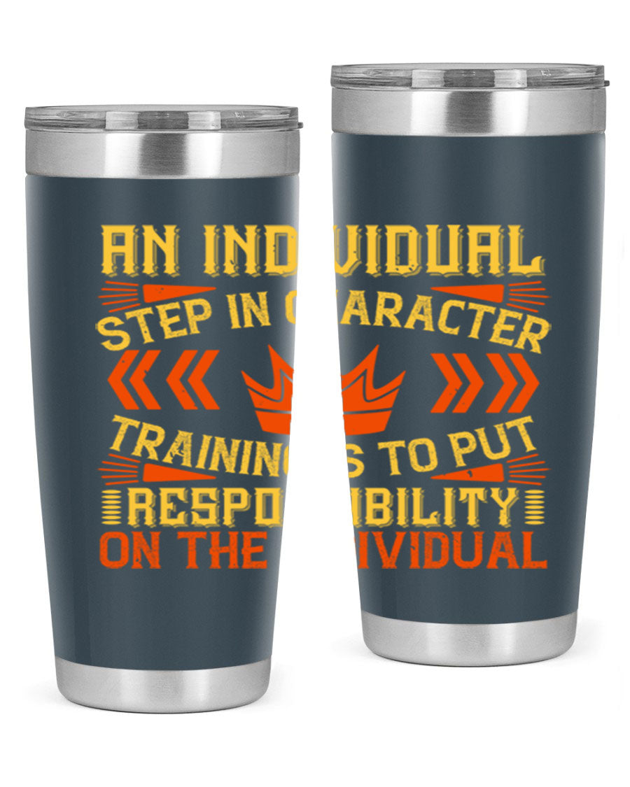 A stylish 20oz and 30oz stainless steel tumbler with a copper lining, showcasing a press-in drink-thru lid, perfect for hot and cold beverages.
