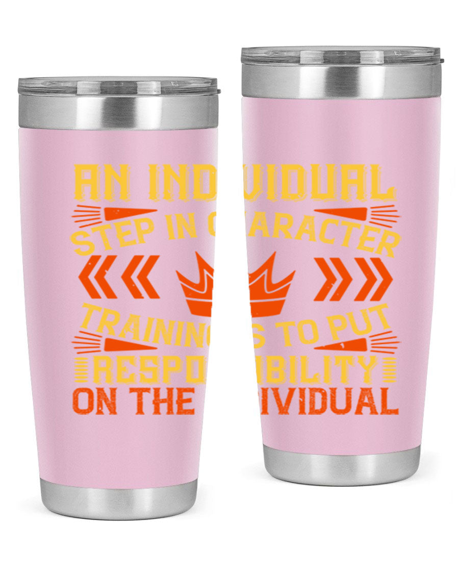 A stylish 20oz and 30oz stainless steel tumbler with a copper lining, showcasing a press-in drink-thru lid, perfect for hot and cold beverages.