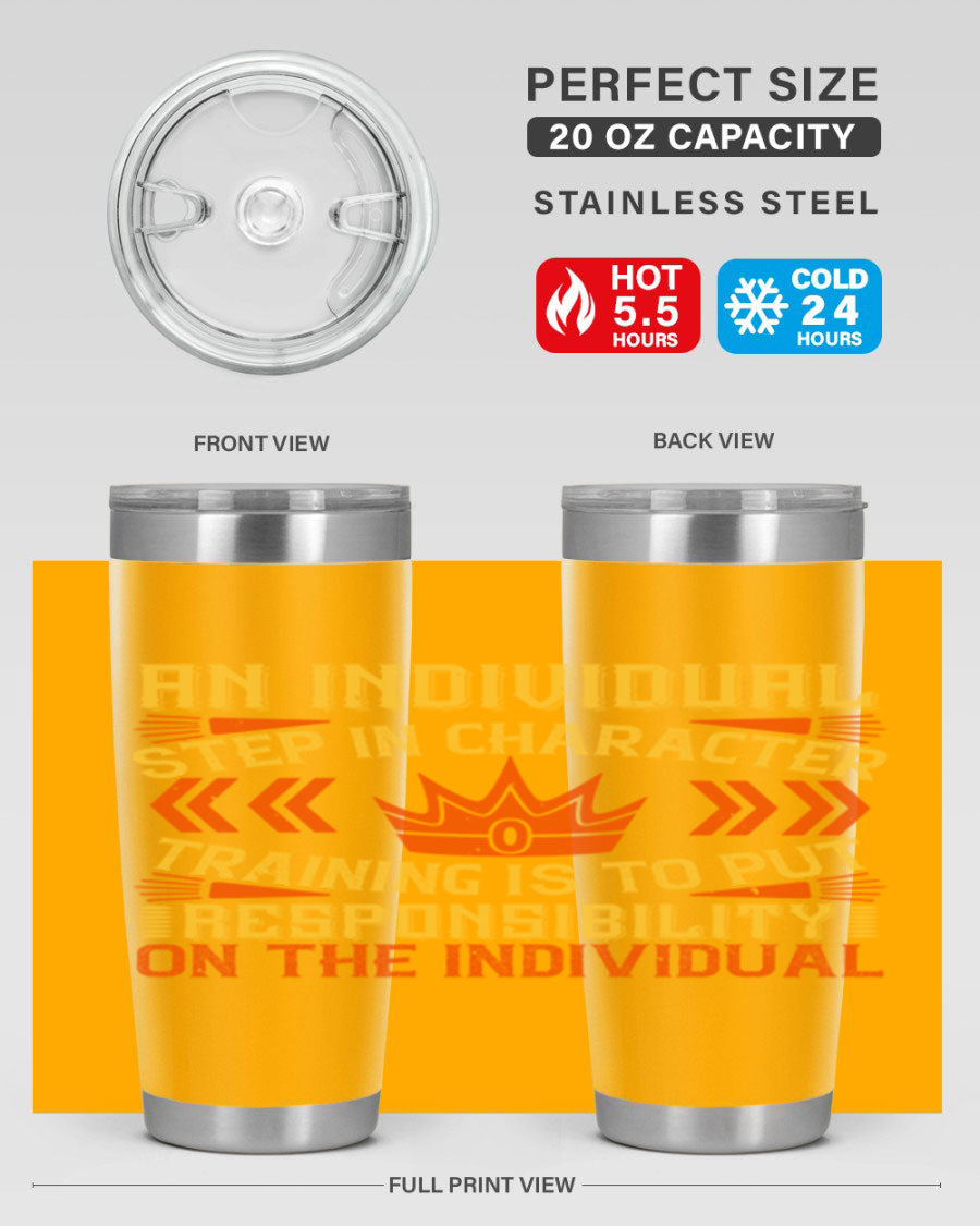 A stylish 20oz and 30oz stainless steel tumbler with a copper lining, showcasing a press-in drink-thru lid, perfect for hot and cold beverages.