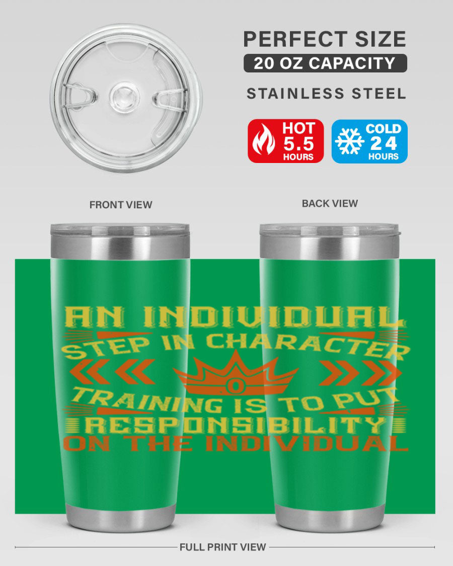 A stylish 20oz and 30oz stainless steel tumbler with a copper lining, showcasing a press-in drink-thru lid, perfect for hot and cold beverages.