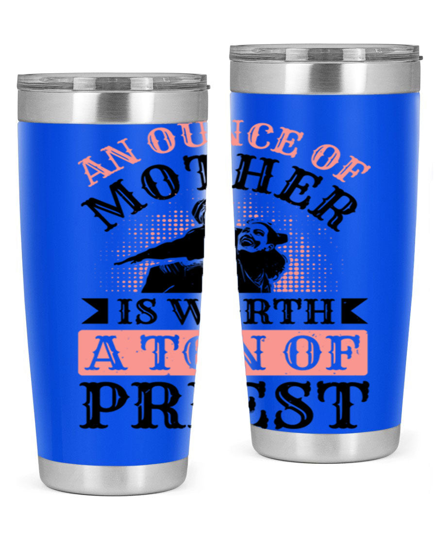 20oz and 30oz stainless steel tumbler with a printed design celebrating mothers, featuring a drink-thru lid.