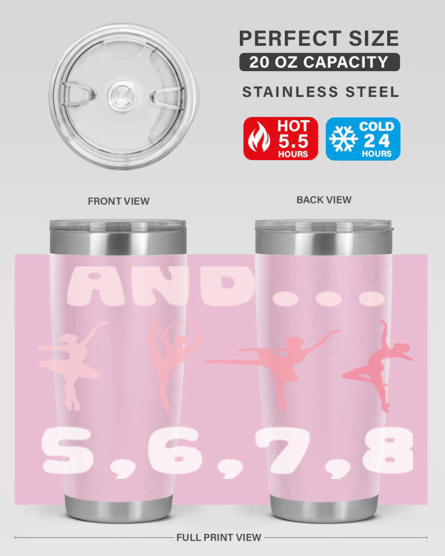 And 5 6 7 8 Ballet 12# Tumbler in stainless steel with a stylish design, perfect for dancers.
