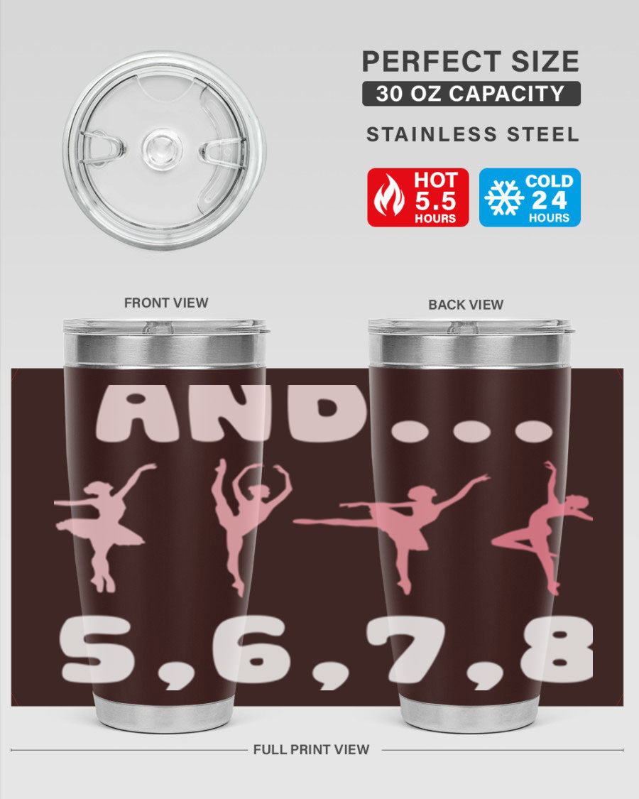 And 5 6 7 8 Ballet 12# Tumbler in stainless steel with a stylish design, perfect for dancers.