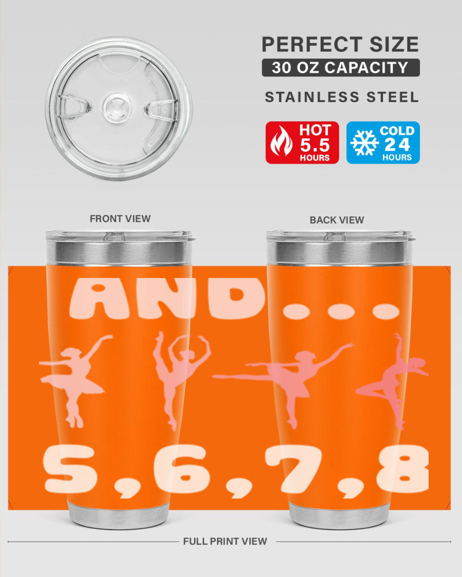 And 5 6 7 8 Ballet 12# Tumbler in stainless steel with a stylish design, perfect for dancers.