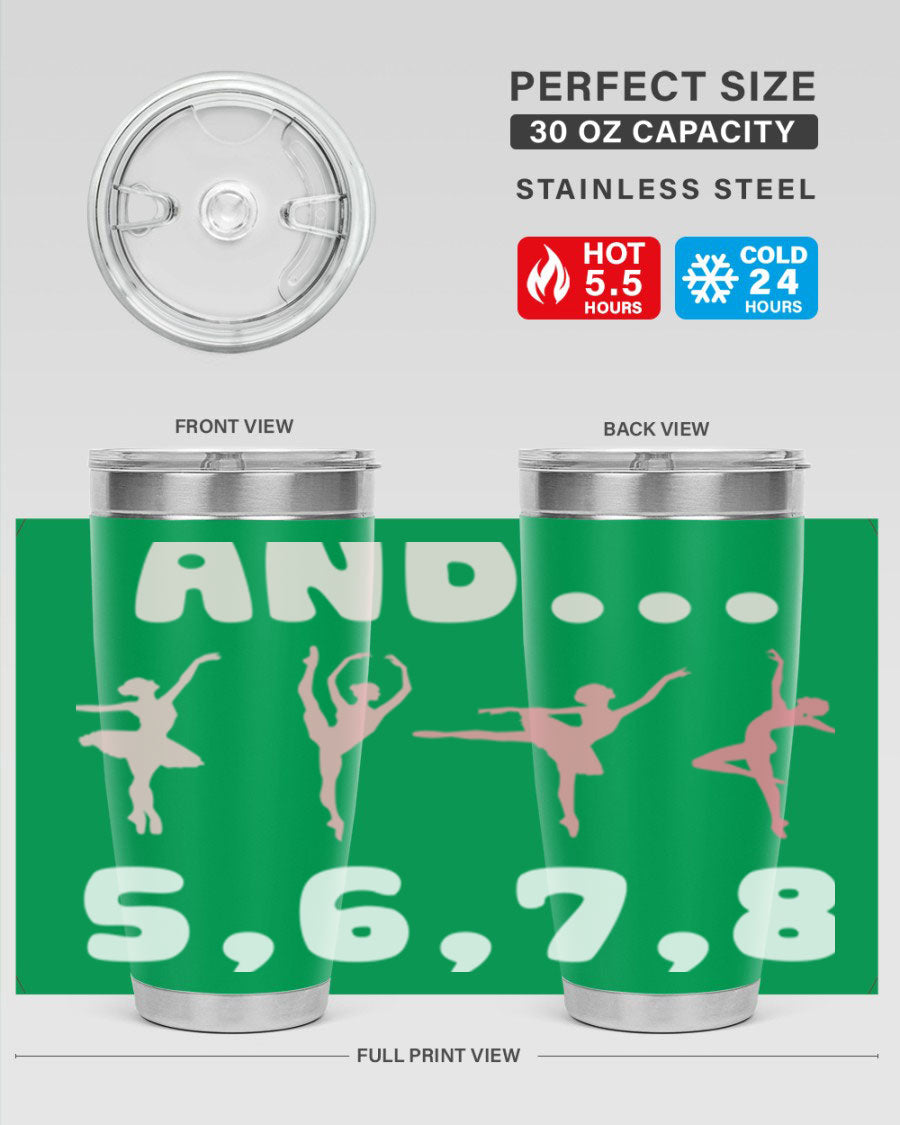 And 5 6 7 8 Ballet 12# Tumbler in stainless steel with a stylish design, perfect for dancers.