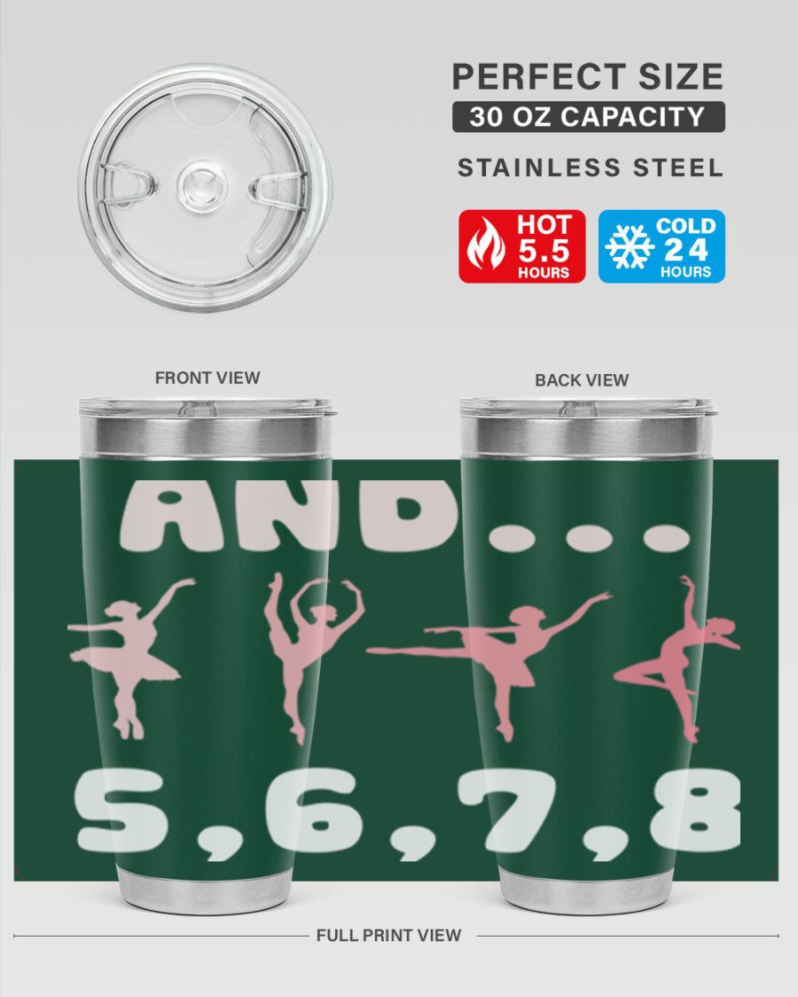 And 5 6 7 8 Ballet 12# Tumbler in stainless steel with a stylish design, perfect for dancers.