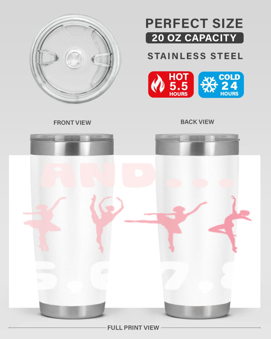 And 5 6 7 8 Ballet 12# Tumbler in stainless steel with a stylish design, perfect for dancers.