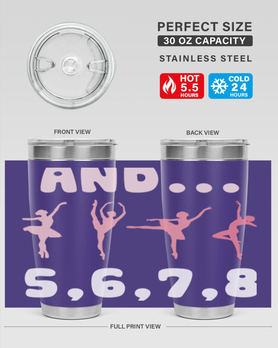 And 5 6 7 8 Ballet 12# Tumbler in stainless steel with a stylish design, perfect for dancers.