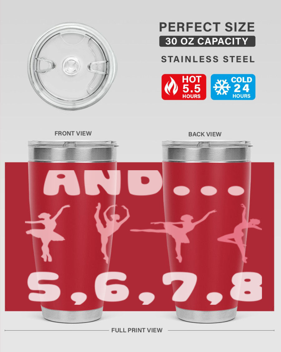 And 5 6 7 8 Ballet 12# Tumbler in stainless steel with a stylish design, perfect for dancers.
