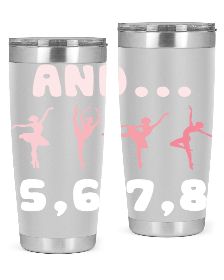 And 5 6 7 8 Ballet 12# Tumbler in stainless steel with a stylish design, perfect for dancers.