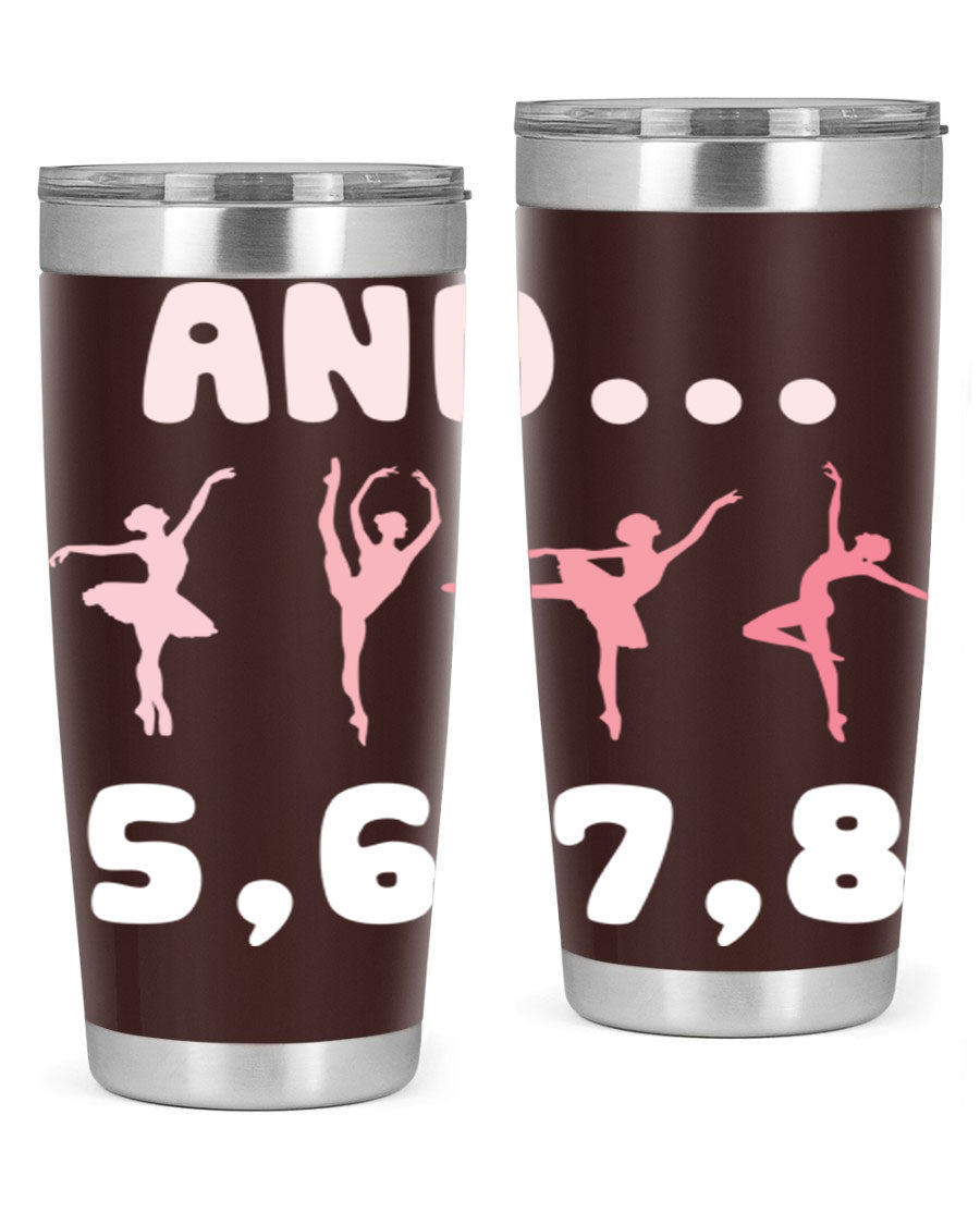 And 5 6 7 8 Ballet 12# Tumbler in stainless steel with a stylish design, perfect for dancers.