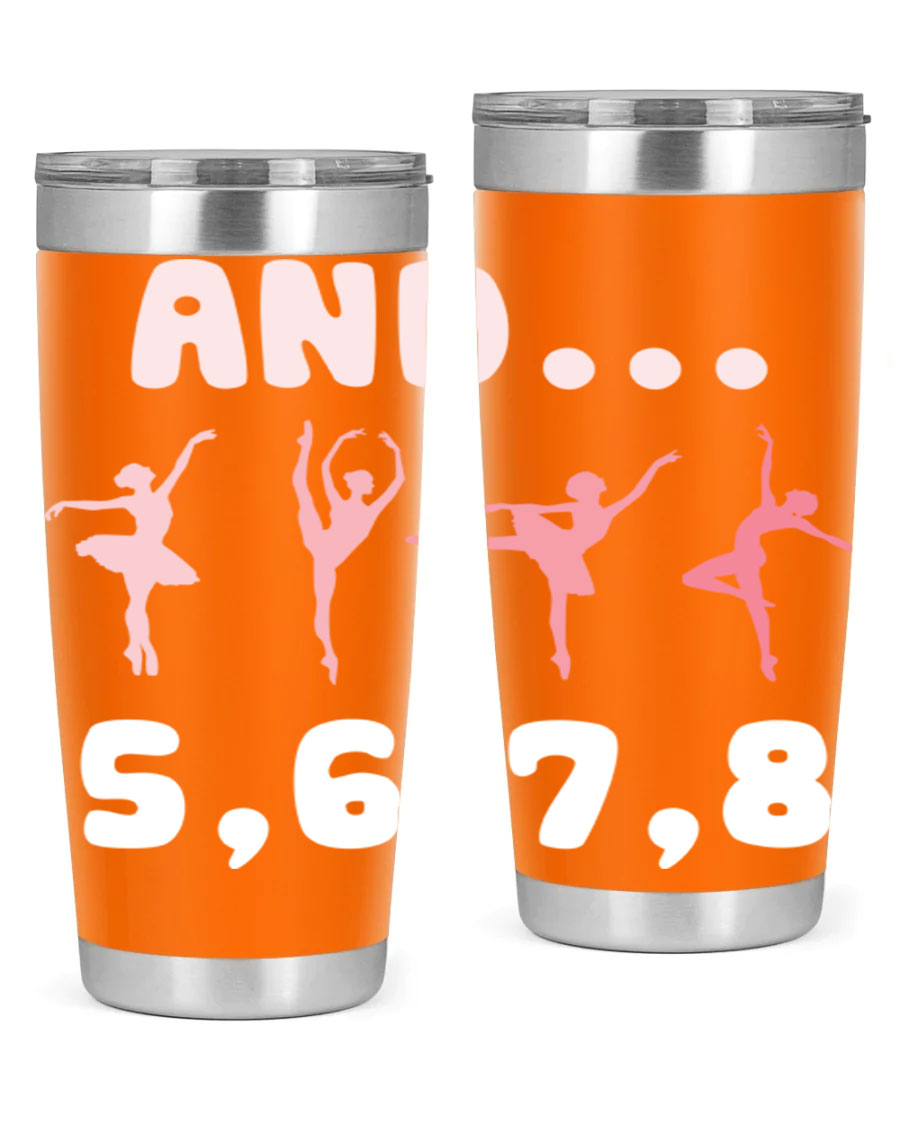 And 5 6 7 8 Ballet 12# Tumbler in stainless steel with a stylish design, perfect for dancers.