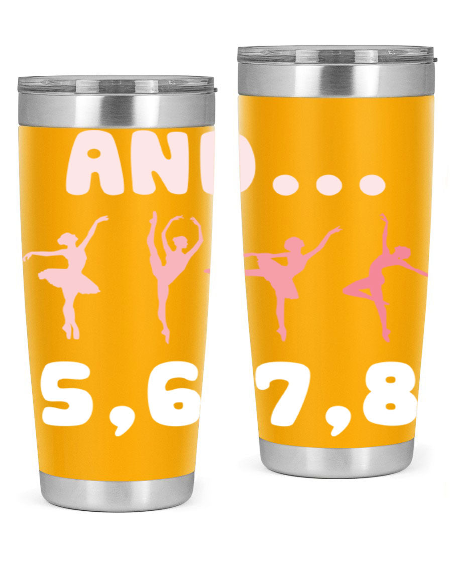 And 5 6 7 8 Ballet 12# Tumbler in stainless steel with a stylish design, perfect for dancers.