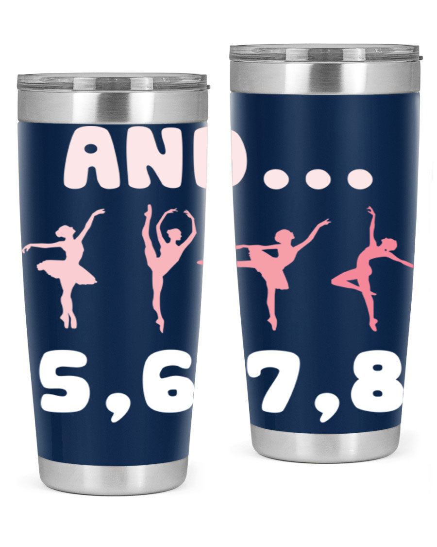 And 5 6 7 8 Ballet 12# Tumbler in stainless steel with a stylish design, perfect for dancers.