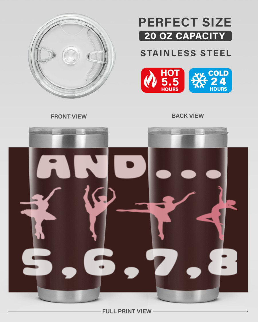 And 5 6 7 8 Ballet 12# Tumbler in stainless steel with a stylish design, perfect for dancers.