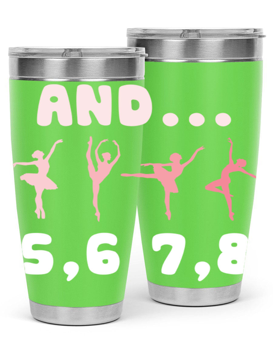 And 5 6 7 8 Ballet 12# Tumbler in stainless steel with a stylish design, perfect for dancers.