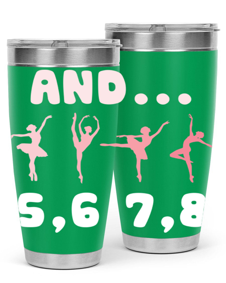 And 5 6 7 8 Ballet 12# Tumbler in stainless steel with a stylish design, perfect for dancers.