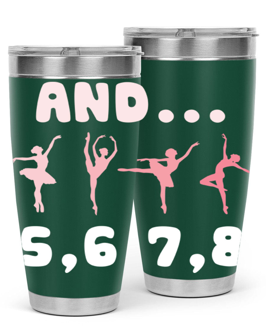 And 5 6 7 8 Ballet 12# Tumbler in stainless steel with a stylish design, perfect for dancers.