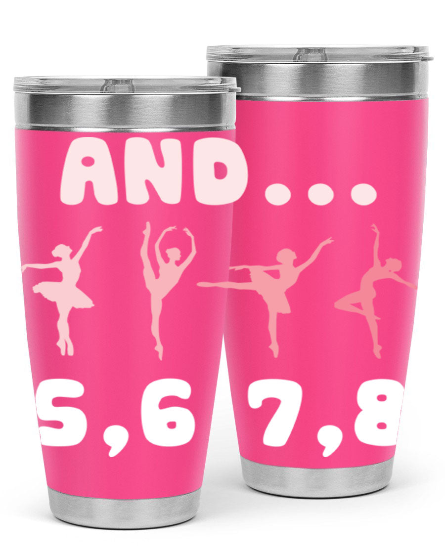 And 5 6 7 8 Ballet 12# Tumbler in stainless steel with a stylish design, perfect for dancers.