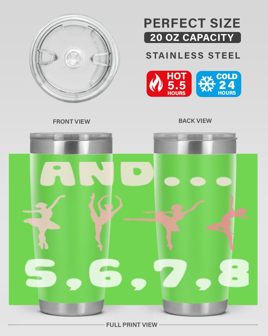 And 5 6 7 8 Ballet 12# Tumbler in stainless steel with a stylish design, perfect for dancers.