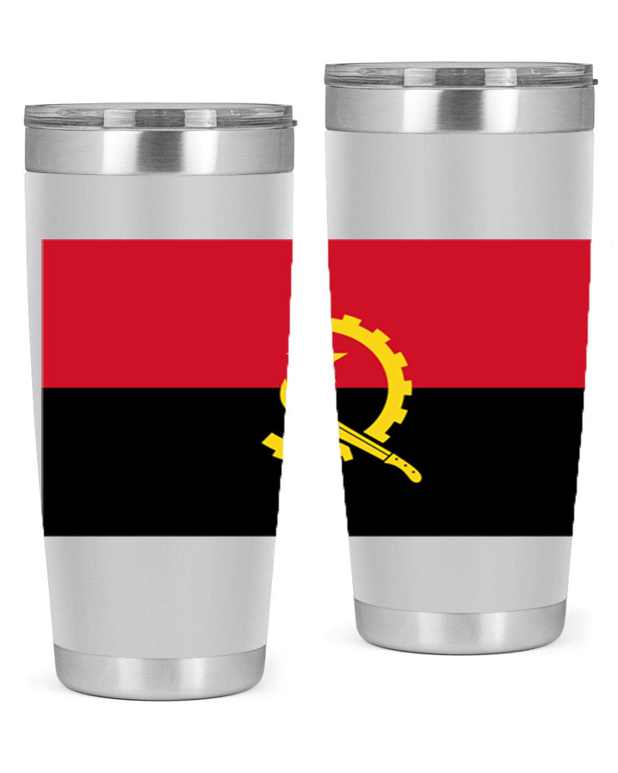 Angola 193# Tumbler showcasing double wall stainless steel design with vibrant printed flag.