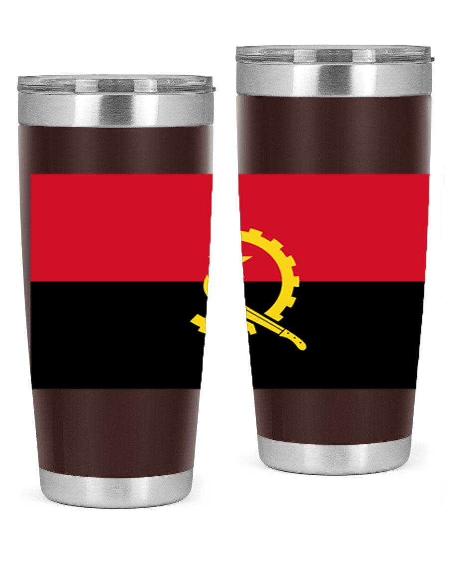 Angola 193# Tumbler showcasing double wall stainless steel design with vibrant printed flag.
