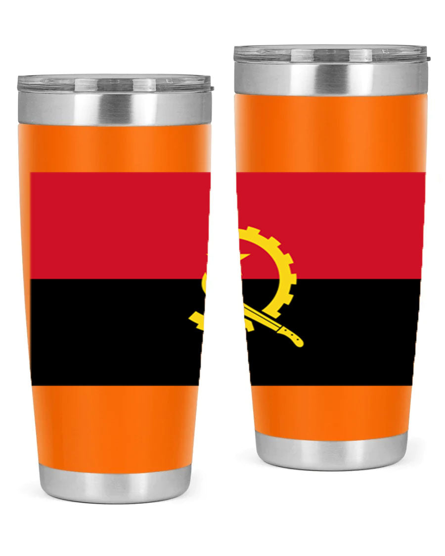 Angola 193# Tumbler showcasing double wall stainless steel design with vibrant printed flag.