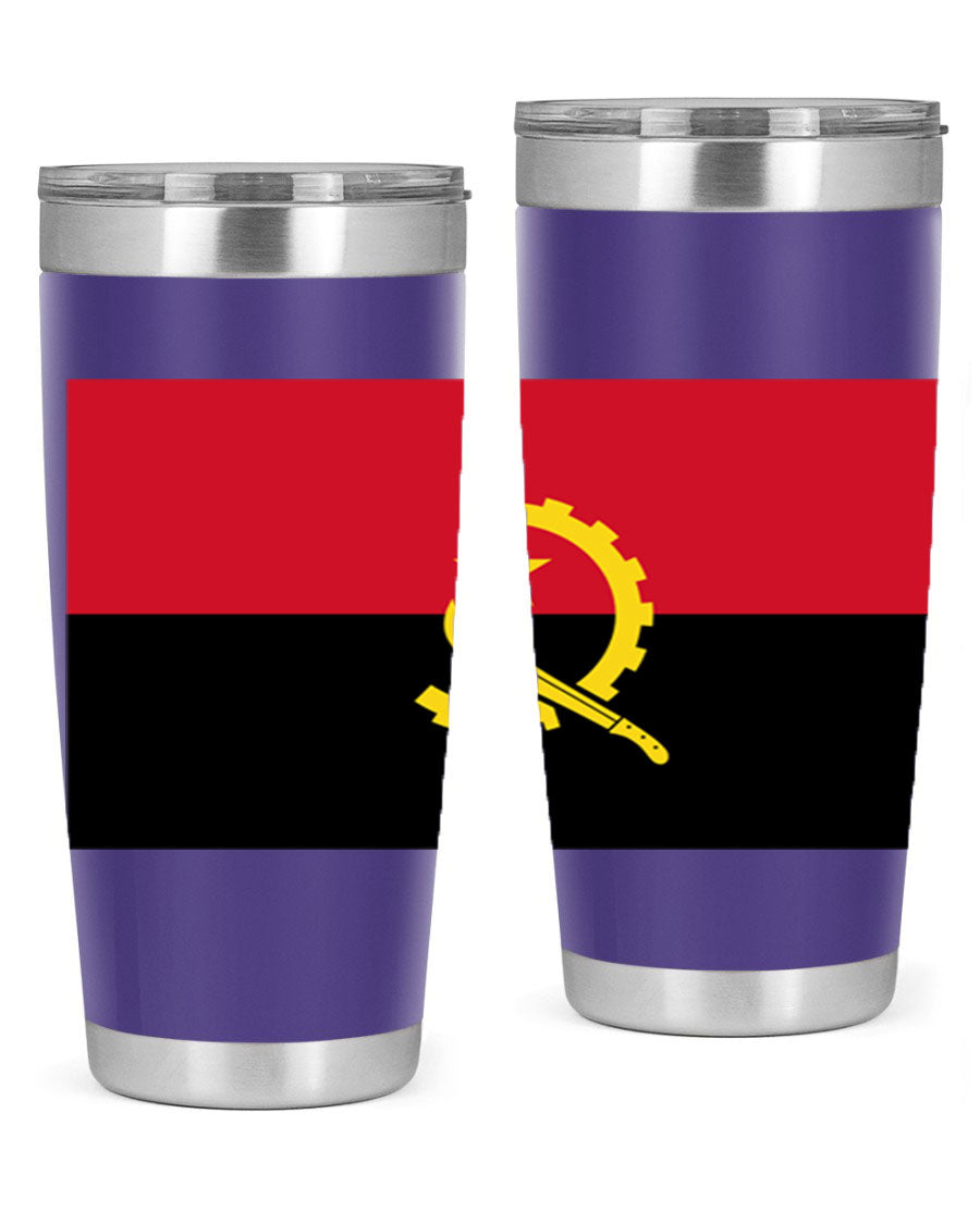 Angola 193# Tumbler showcasing double wall stainless steel design with vibrant printed flag.