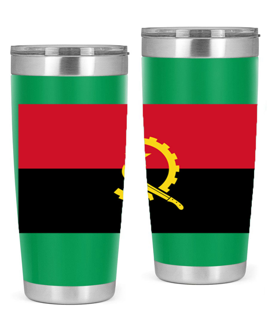 Angola 193# Tumbler showcasing double wall stainless steel design with vibrant printed flag.
