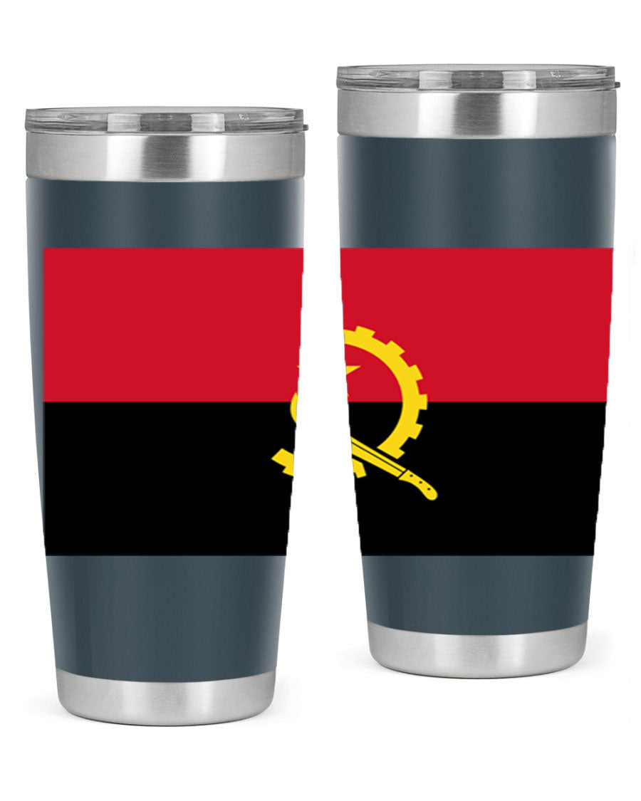 Angola 193# Tumbler showcasing double wall stainless steel design with vibrant printed flag.