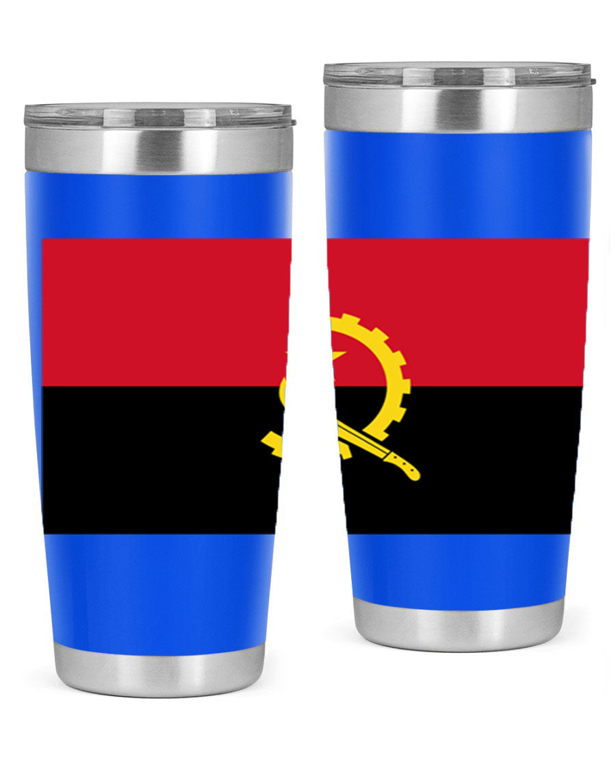 Angola 193# Tumbler showcasing double wall stainless steel design with vibrant printed flag.