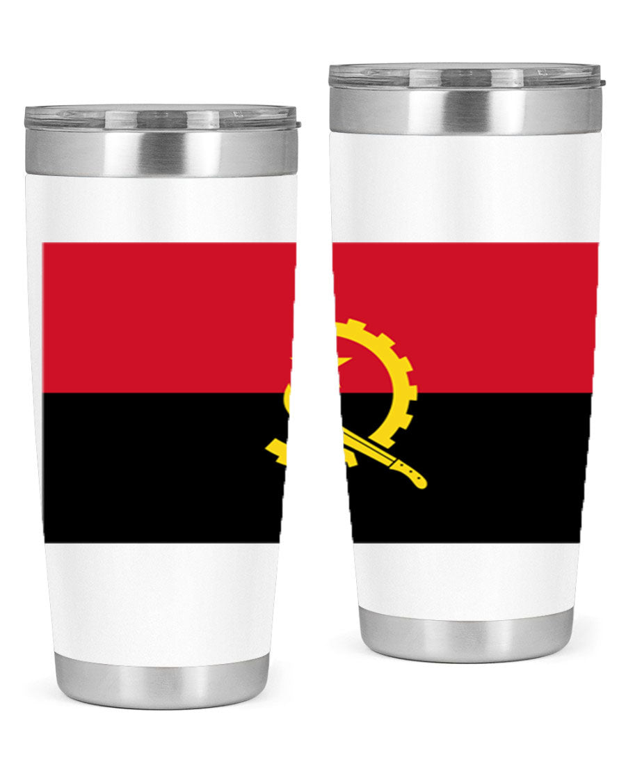 Angola 193# Tumbler showcasing double wall stainless steel design with vibrant printed flag.