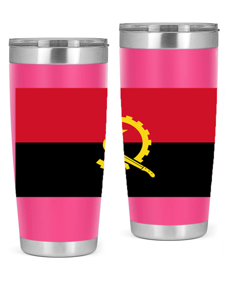 Angola 193# Tumbler showcasing double wall stainless steel design with vibrant printed flag.