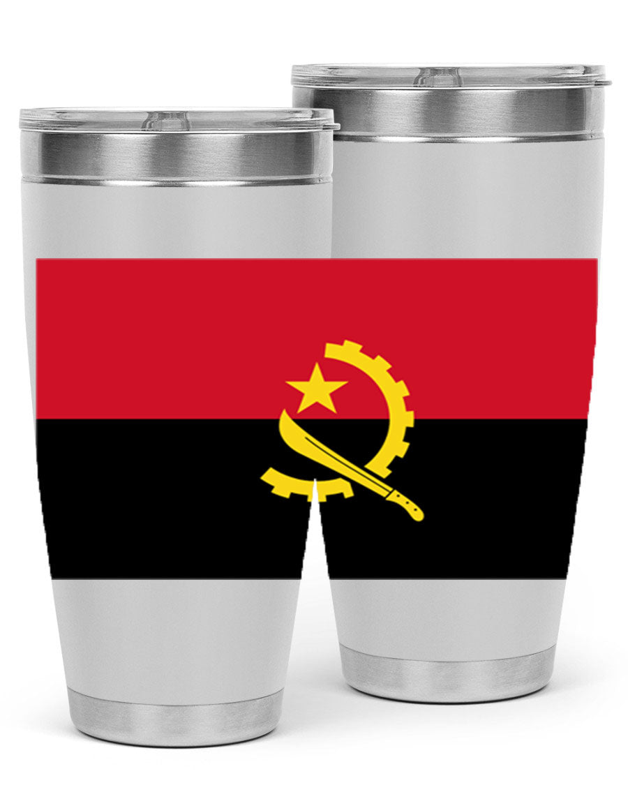 Angola 193# Tumbler showcasing double wall stainless steel design with vibrant printed flag.