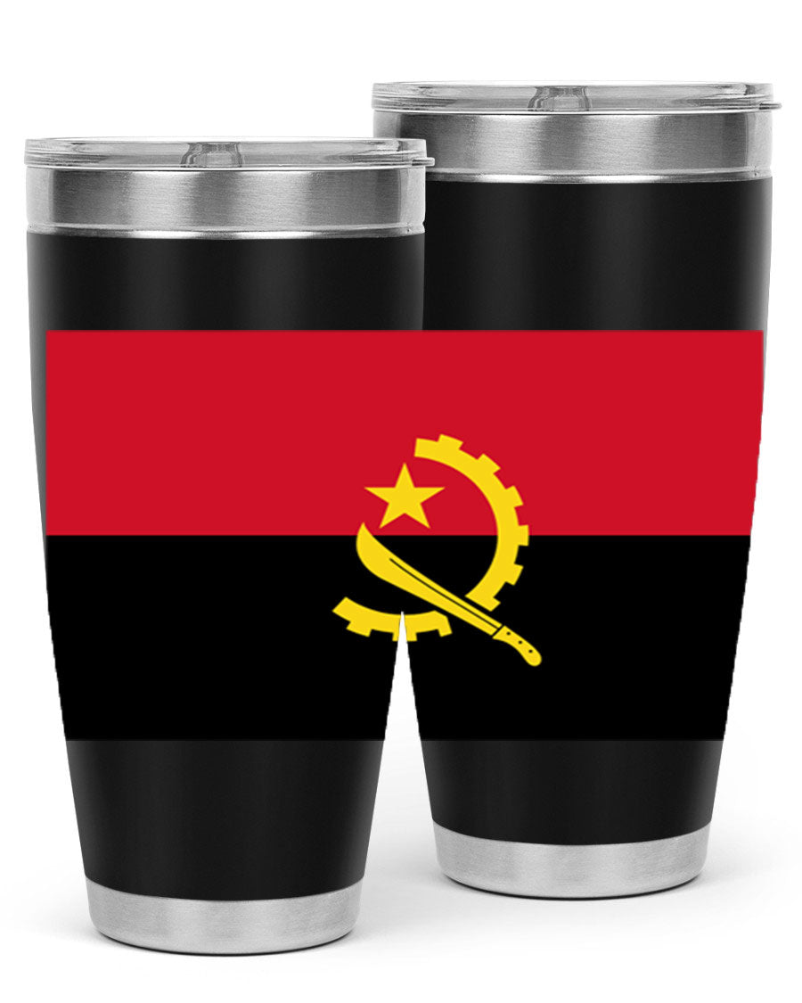 Angola 193# Tumbler showcasing double wall stainless steel design with vibrant printed flag.