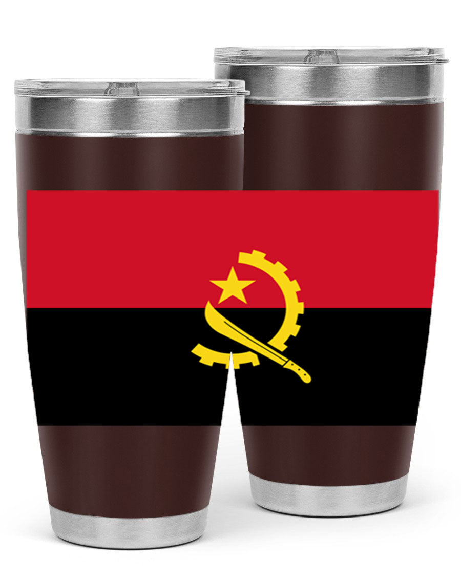 Angola 193# Tumbler showcasing double wall stainless steel design with vibrant printed flag.