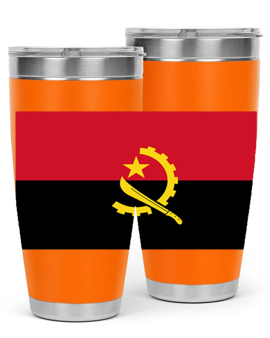 Angola 193# Tumbler showcasing double wall stainless steel design with vibrant printed flag.