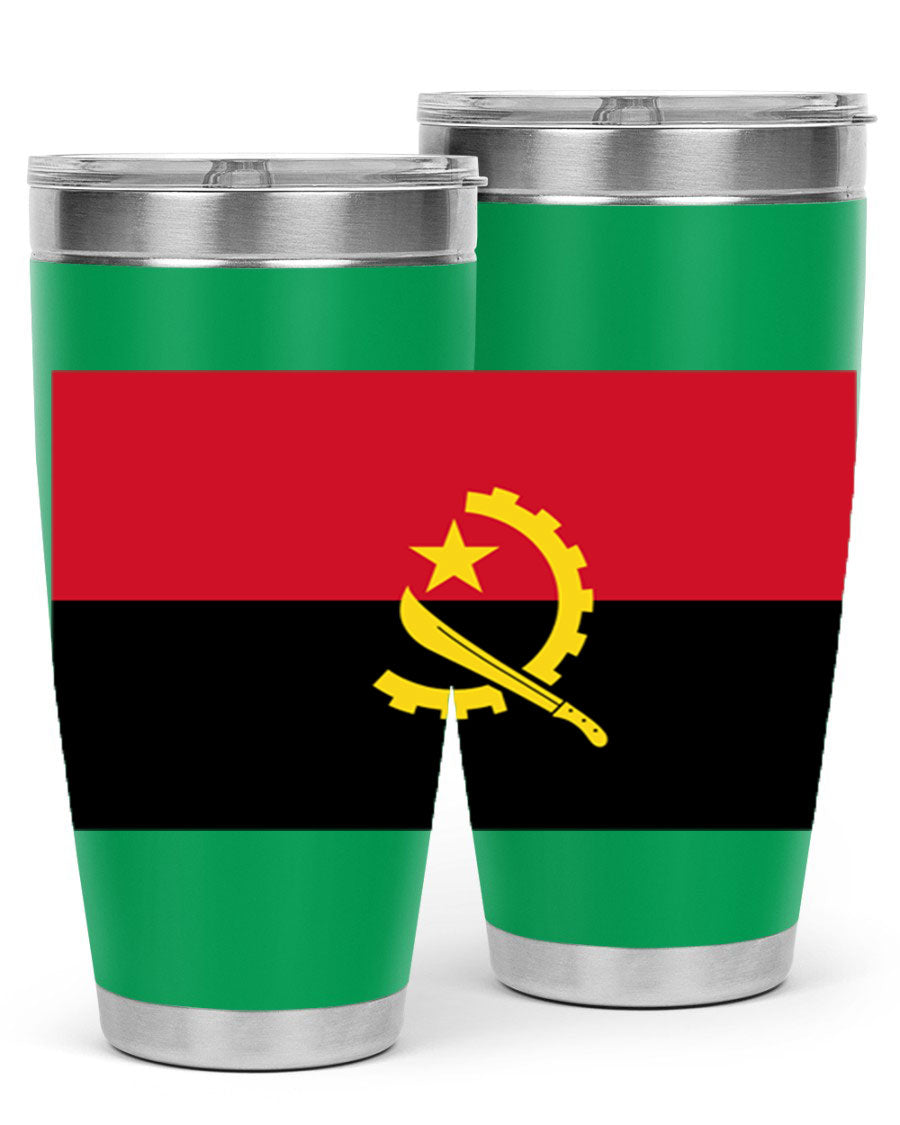 Angola 193# Tumbler showcasing double wall stainless steel design with vibrant printed flag.