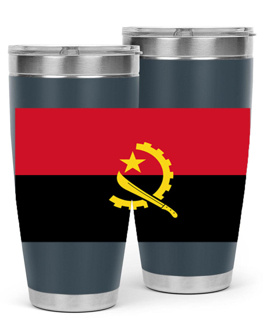 Angola 193# Tumbler showcasing double wall stainless steel design with vibrant printed flag.