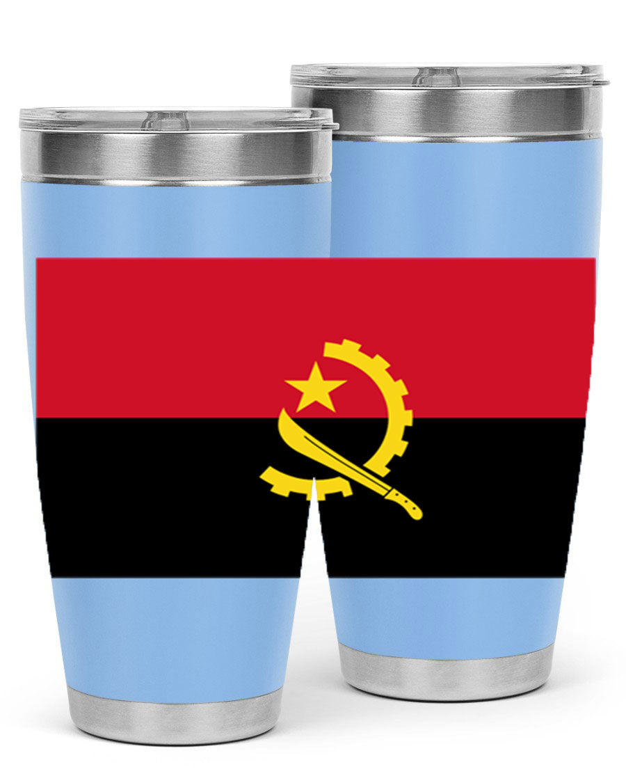 Angola 193# Tumbler showcasing double wall stainless steel design with vibrant printed flag.