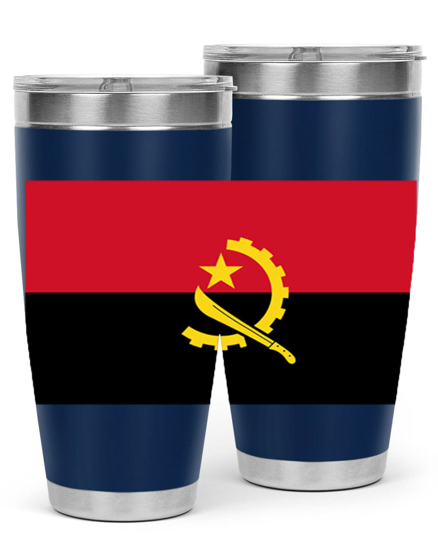 Angola 193# Tumbler showcasing double wall stainless steel design with vibrant printed flag.