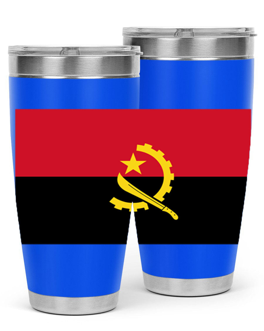 Angola 193# Tumbler showcasing double wall stainless steel design with vibrant printed flag.