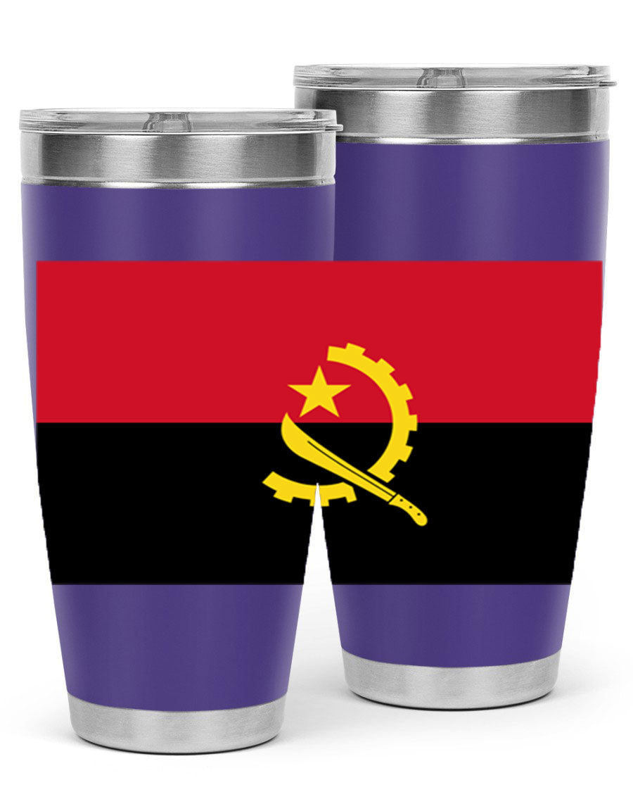 Angola 193# Tumbler showcasing double wall stainless steel design with vibrant printed flag.